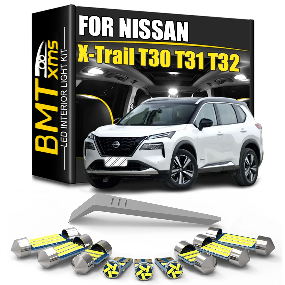 BMTxms Canbus For Nissan X-Trail X Trail T30 T31 T32 2001-2020 Vehicle LED Interior Dome Map Roof Light kit Car Lamp Accessories