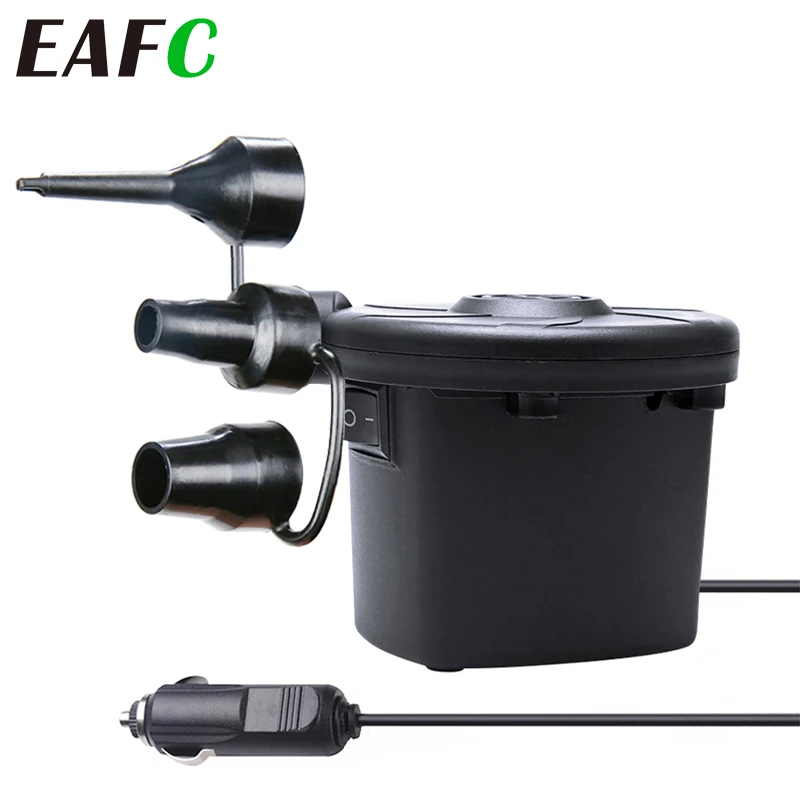 EAFC Car Inflatable Pump 12V Car Electric Air Compressor for Boat Blower Inflatable Bed Sofa Buoy Cushion