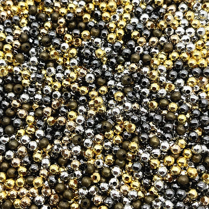Jewelry Findings Diy 3mm 4mm Gold/Silver/Bronze/Silver Tone Metal Beads Smooth Ball Spacer Beads For Jewelry Making