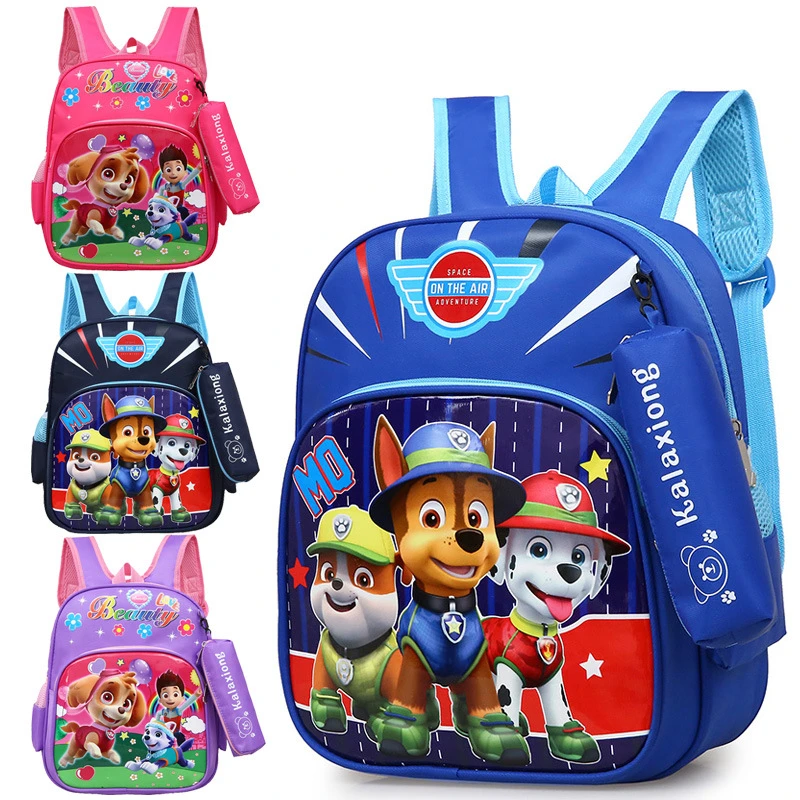 2021 New Paw Patrol Toy Cartoon School Backpack Cartoon Lighten Kindergarten Bag Chase Skye Marshall Figure Print for Kids 2-8Y