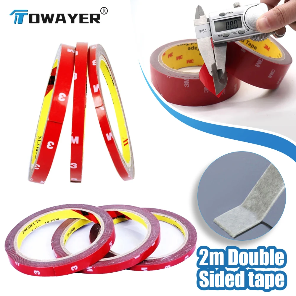 Towayer 1pcs 0.5mm-2mm thickness Super Strong Double side Adhesive foam Tape for Mounting Fixing Pad Sticky