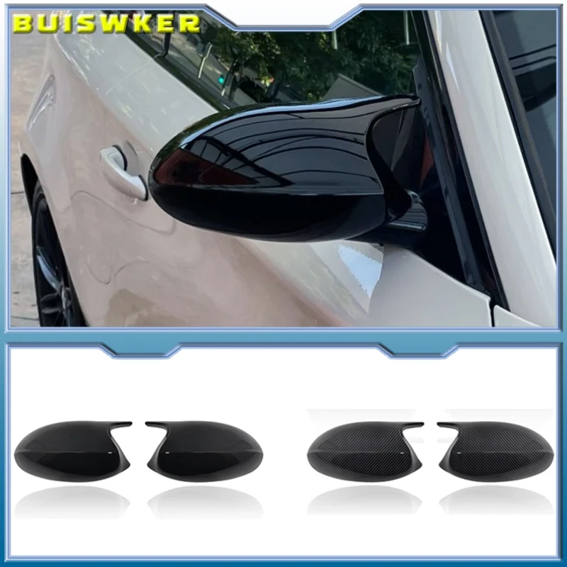 2xMirror Cover E90 Car Side Door Rearview Side Mirror Cover Cap For BMW E90 E91 2005-2007 E92 E93 2006-2009 M3 Style E80 E81 E87