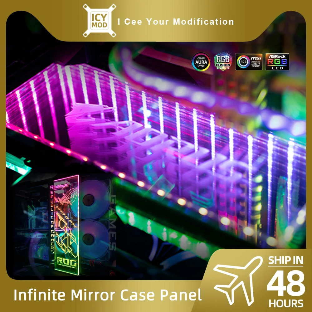 Infinity RGB Panel Infinite Stereo 3D PC Case Lighting Plate Custom Decoration GPU Backplate LianLI Front Plate 12V/5V AURA MOD