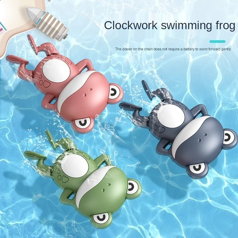 Creativity Child Play In The Water on The Chain Clockwork Swim Backstroke Little Frog Baby Bathe Cute Appease Animal Toy Gift