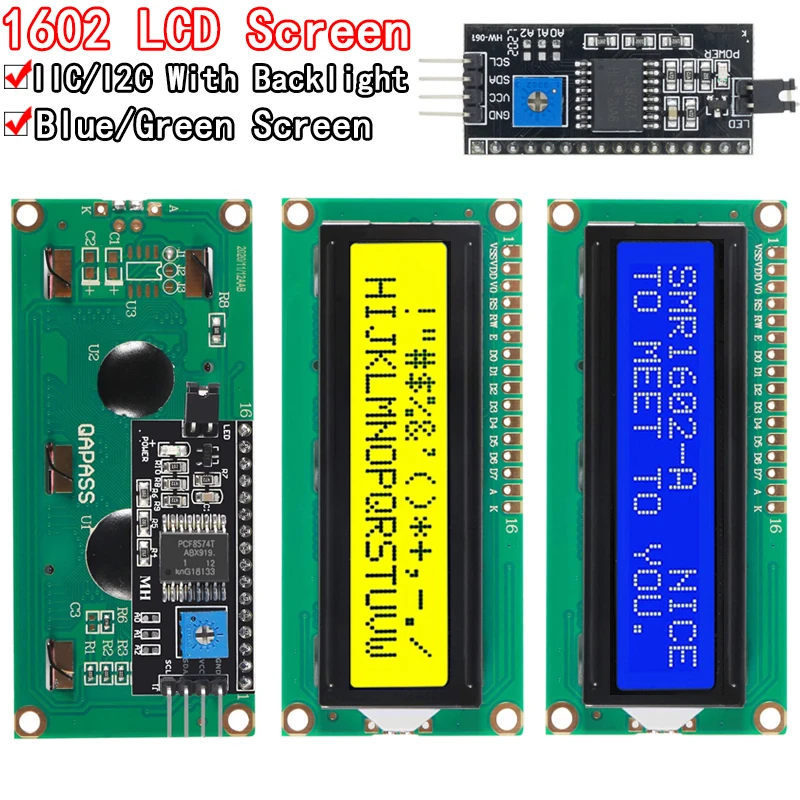 1PCS/lot LCD module Blue Green  screen IIC/I2C 1602 for arduino 1602 LCD UNO r3 mega2560 LCD1602