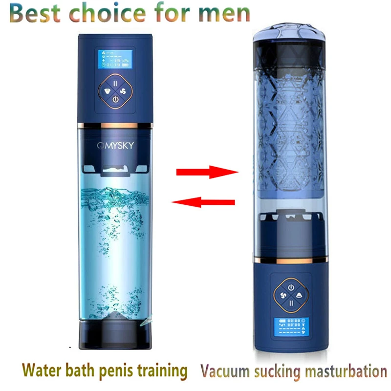 Water Bath Penis Enlargement Vacuum Pump Electric Male Masturbator Cup Penis Delay Training with Spa Sex Machine For Man toys 18