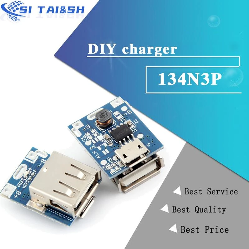 5pcs 5V Boost Converter Step-Up Power Module Lithium Battery Charging Protection Board LED Display USB For DIY Charger 134N3P