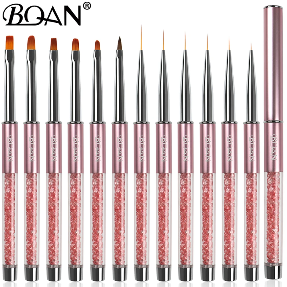 BQAN Professional 5/7/9/11/12/15mm Nail Brush Hand Draw Tips Drawing Line Painting Pen Tools Manicure Nail Art Brush Decoration