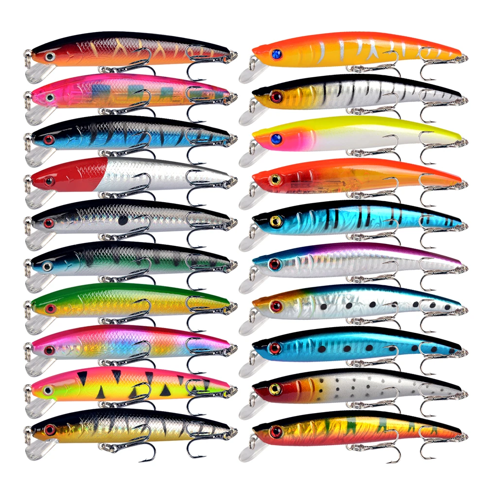 New Arrival 2021 20pcs/lot fishing lure Mixed 2 models or 20 color Minnow lure fishing tackle Crank Lures Mix fishing bait