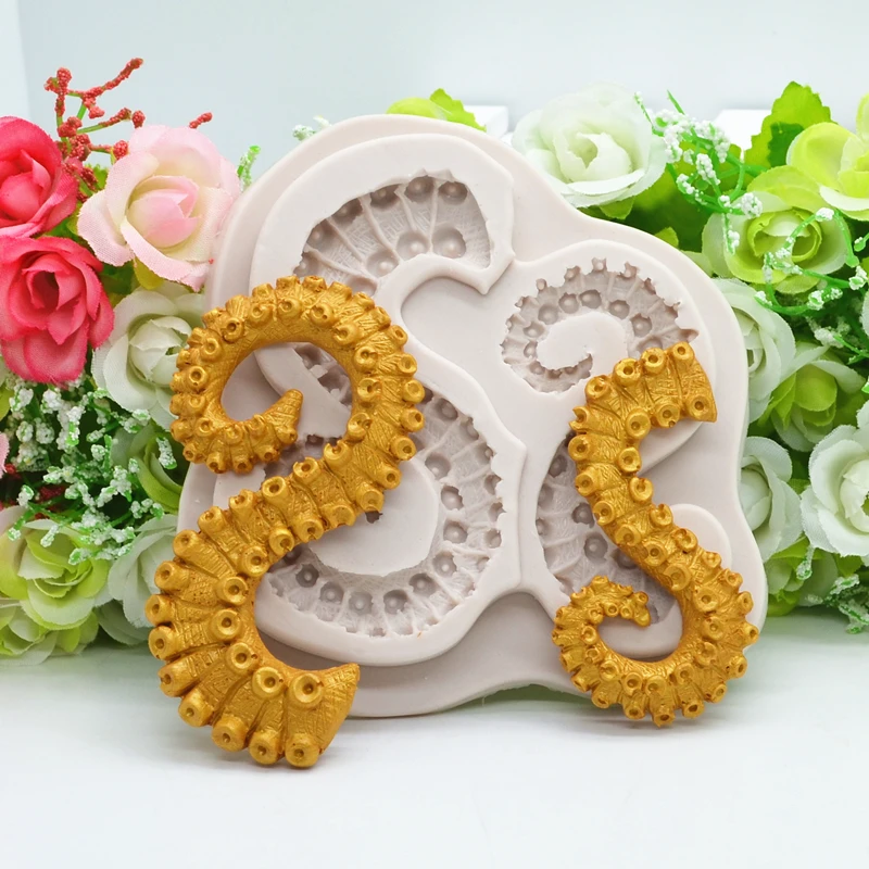 Tentacles Octopus Resin Silicone Mold Kitchen Baking Tool Cake Chocolate Lace Decoration DIY Design Pastry Dessert Fondant Mould