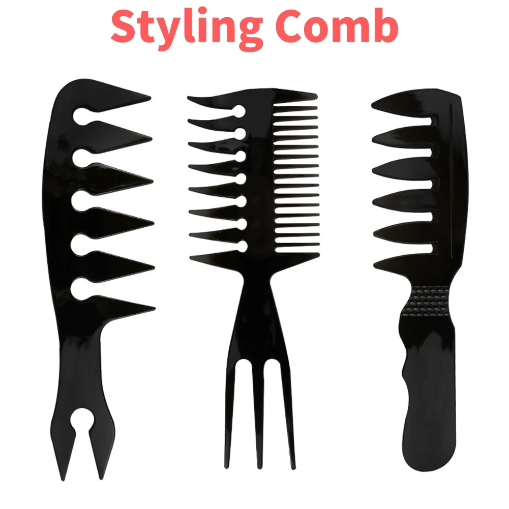 Wide Tooth Hair Comb Plastic Pro Men Classic Brush Large Teeth Styling Tool Hair Care Styling Tool Salon Barber Accessories