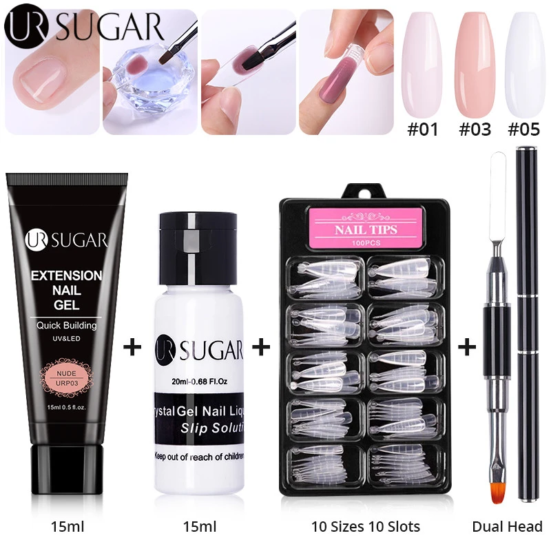 UR SUGAR Acrylic Nail Gel Kit 15ml Quick Building Set Nail Gel Polish For Nail Extensions Acrylic Gel Polish Nail Art