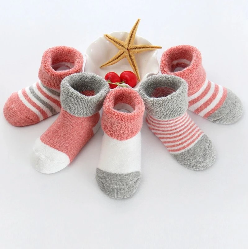 5 Pairs High Quality Autumn And Winter Thickened Cotton 0-12 Newborn Baby Socks Baby Girl Socks 0-3 Years Old