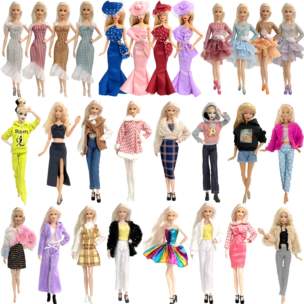 NK 25 Style Newest Hot Sale 5 Pcs/Set Doll Dress Fashion Clothes For Barbie Doll Dress Baby Girl Birthday Present For Kids JJ 7X