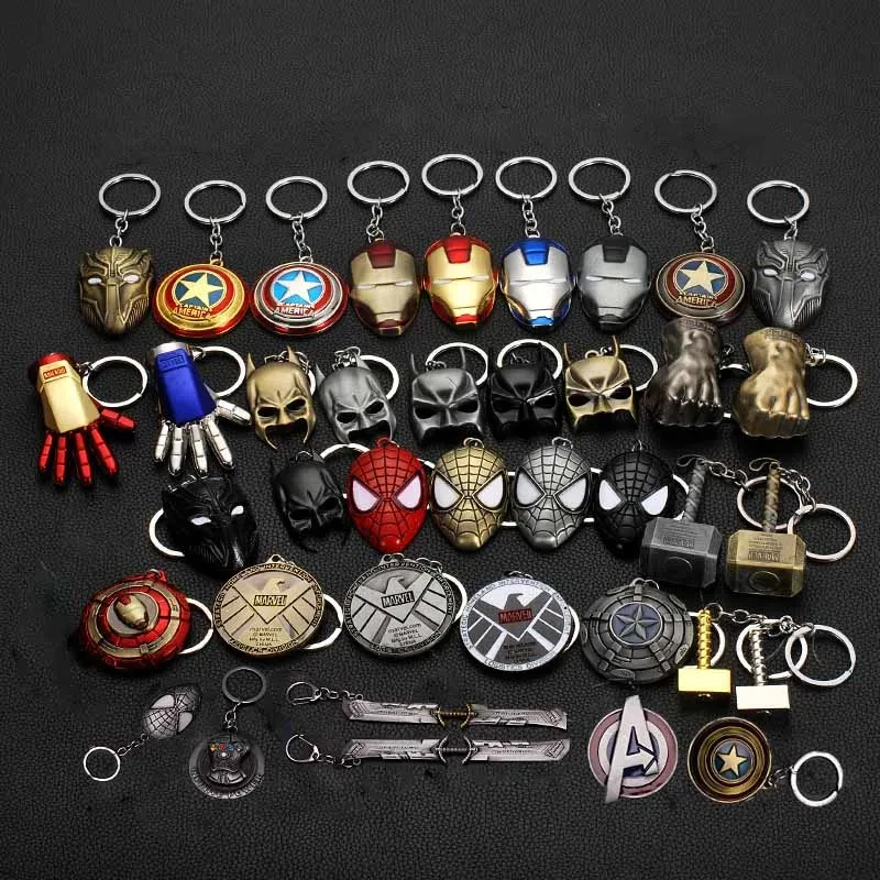 Marvel Captain America Iron Man Keychain Alloy Character Pendant Avengers Movie Peripheral Pendant Christmas Birthday Gifts