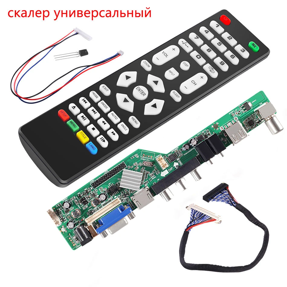 3663 New Digital Signal DVB-C DVB-T2 DVB-T Universal LCD TV Controller Driver Board UPGRADE 3463A Russian USB play LUA63A81