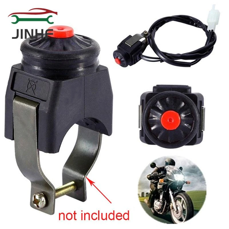 1 Pcs Universal Motorcycle Kill Switch Red Push Button Horn Starter Dirt Bike ATV UTV Dual Sport For 22mm Handlebar Mounted Bars