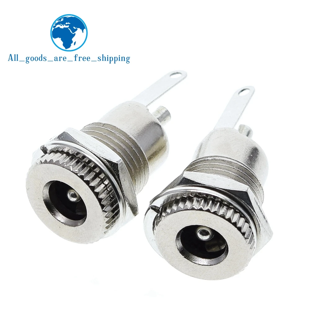 DC099 5.5 mm x 2.1mm DC Power Jack Socket Female Panel Mount Connector Metal DC-099 Open Hole 11MM 5.5*2.1 5.5*2.5