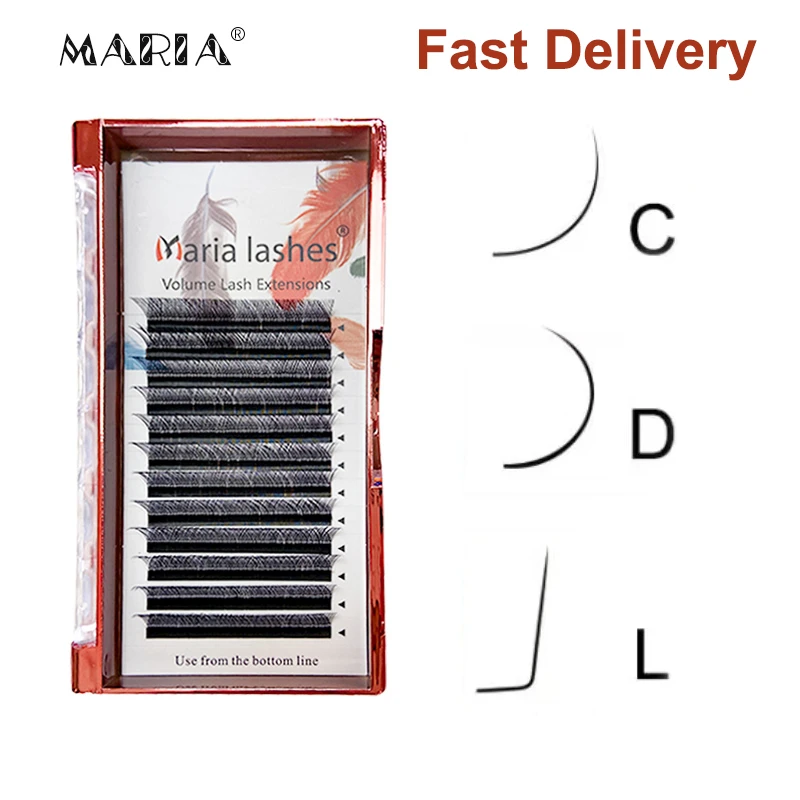 MARIA Y Shaped Eyelashes Clusters Beauty 0.07 YY Wire Type Brown Lashes Extension Makeup Naturally Soft D Curl Volume Fan