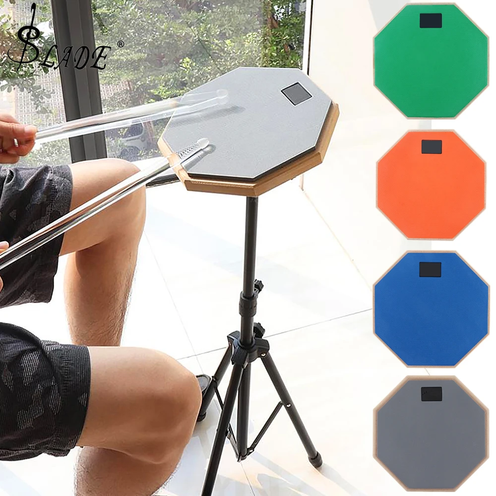 Rubber Wooden Dumb Drum Practice Training Drum Pad with Stand for Jazz Drums Exercise