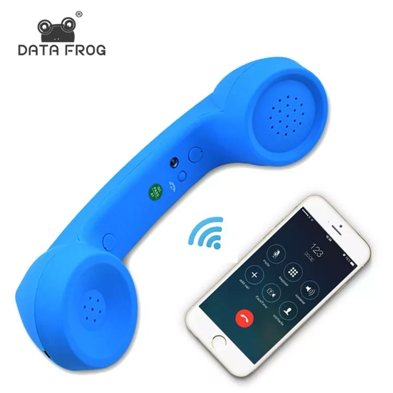 DATA FROG Wireless Retro Telephone Handset and Wired Phone Handset Receivers Headphones for a mobile phone with comfortable call