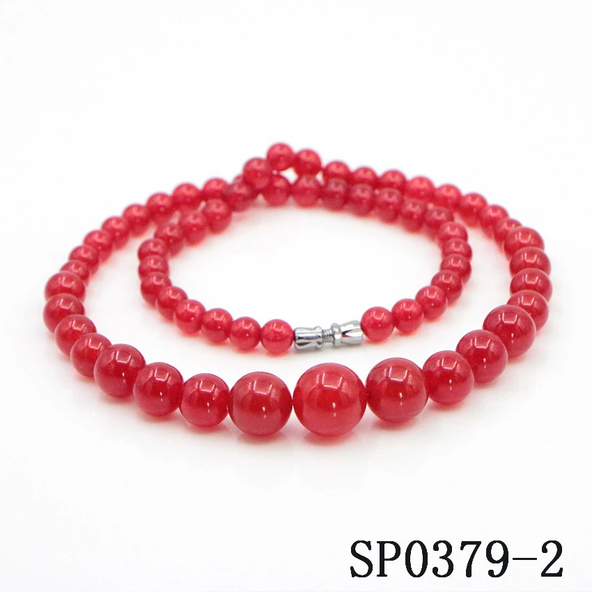 Natural Stone 6-14mm Emeralds Jaspers Round Bead Necklace Fashion Charm Jewelry Woman Girl Christmas Gift Wholesale Price 18inch