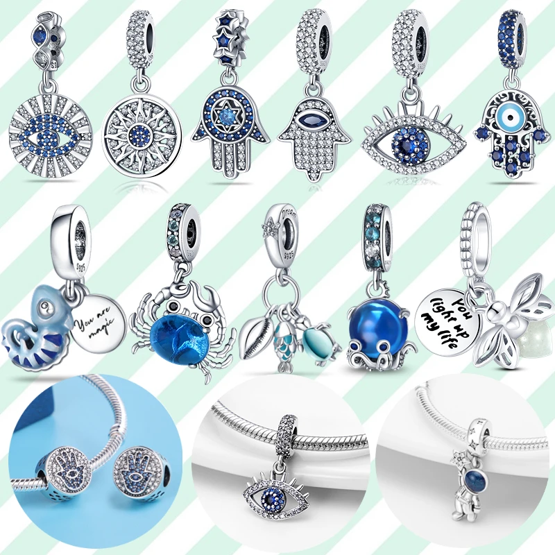 925 Sterling Silver Women Jewelry Ocean Series Turtle Charm Starfish Beads Fit 3mm Bracelet DIY Pendant 2021 Summer Hot Sale