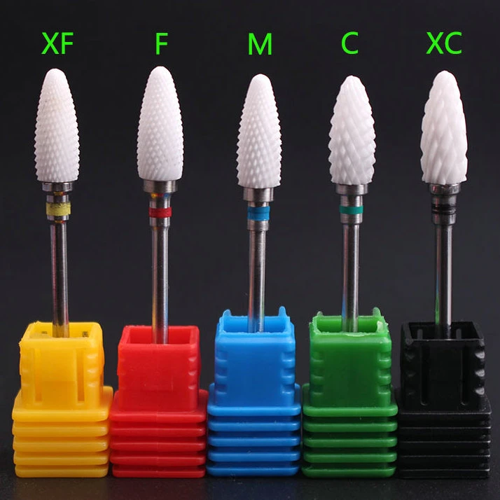 3/32'' Bullet Ceramic Nail Drill Bit Rotate Burr Milling Cutter For Manicure Pedicur Tools Electric Nail Drill Accessories