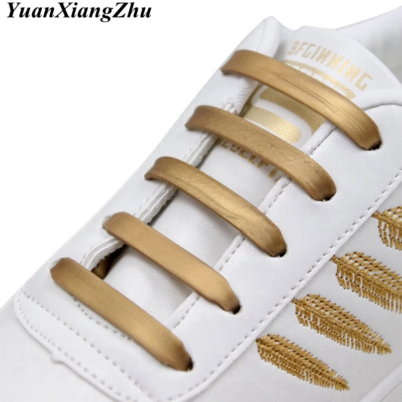 12pcs/16pcs Elastic Silicone Shoelace Practical Fashionable Men Women Lazy Hammer Type Shoe laces Sneakers No Tie Shoelaces