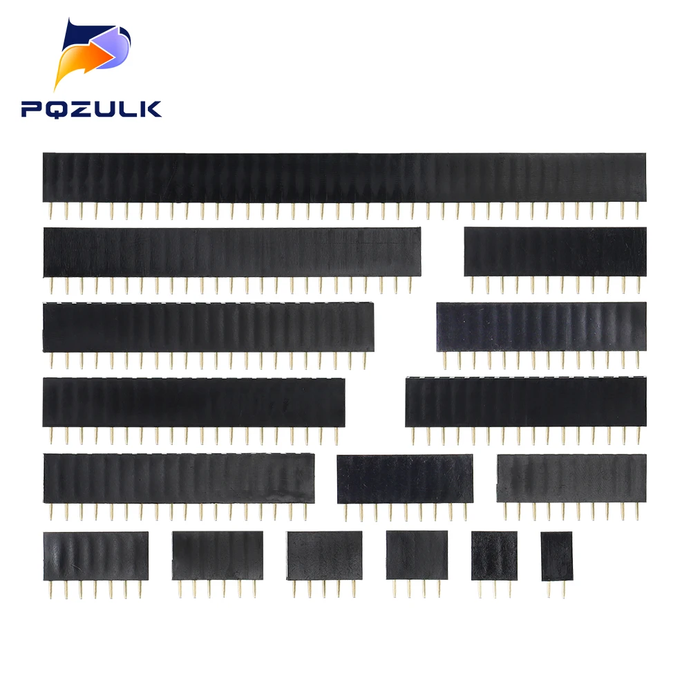 2.54mm Single Row Female 2~40P PCB socket Board Pin Header Connector Strip Pinheader 2/3/4/6/10/12/14/16/20/40Pin For Arduino