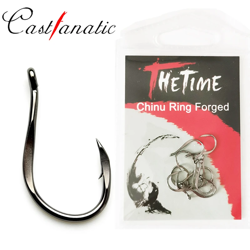 Thetime CRF High Carbon Steel Fishing Hooks CHINU RING FORGED Barbed Hook Have Size #1,#3,#6,#8,#10,#12 Fishing hook wholesale