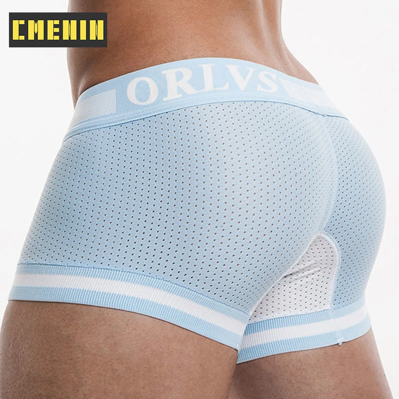 Sexy Mesh Mens Underwear Cotton Boxers Underpants Breathable Boxer Shorts Men Panties Sexy Male Underwears Cueca Drop Shipping