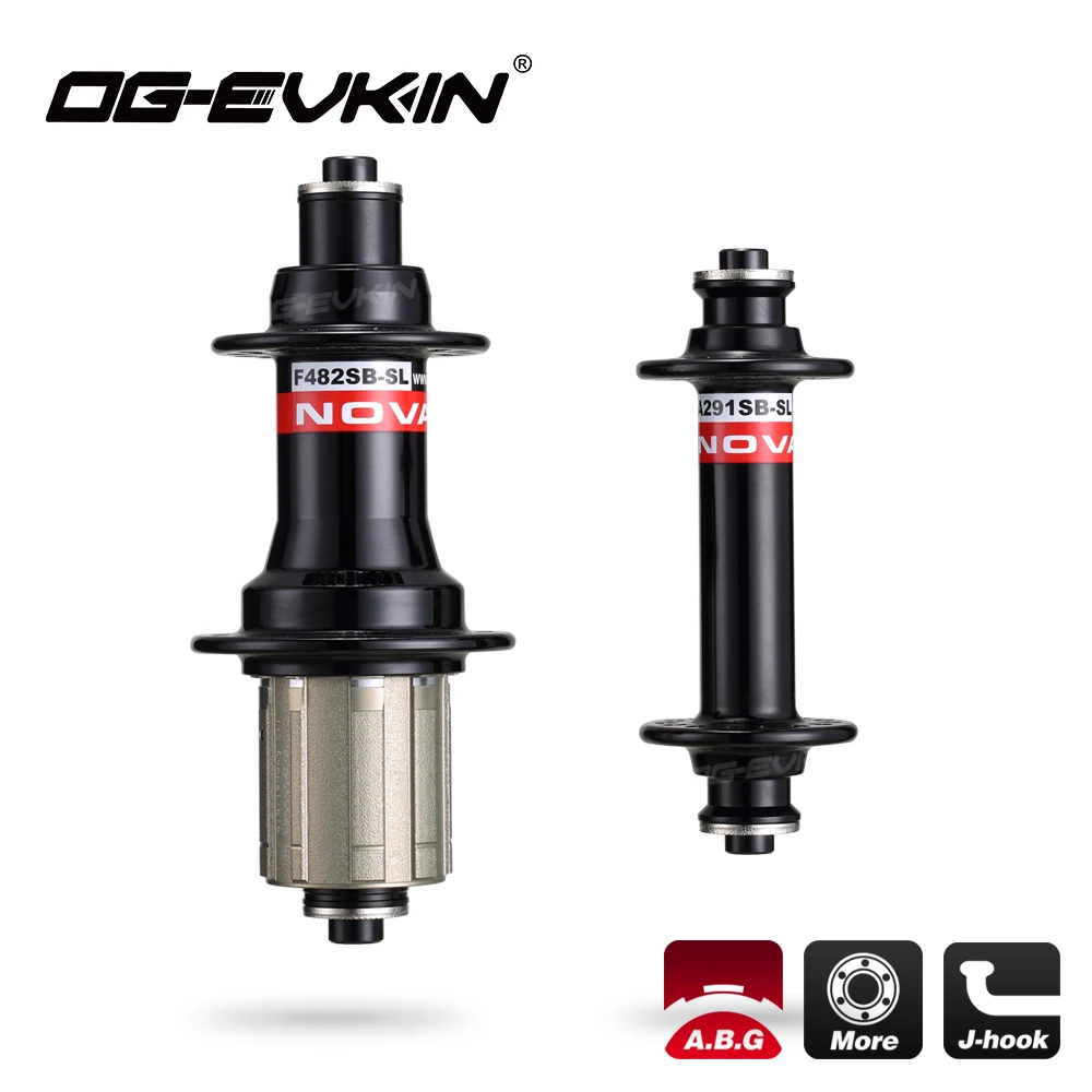 OG-EVKIN x Novatec A291SB-SL/F482SB-SL Hubs Super Light Road Bike Hubs J-Hook Front/Rear 20/24/28/32H For Bicycle Hubs 10s/11s