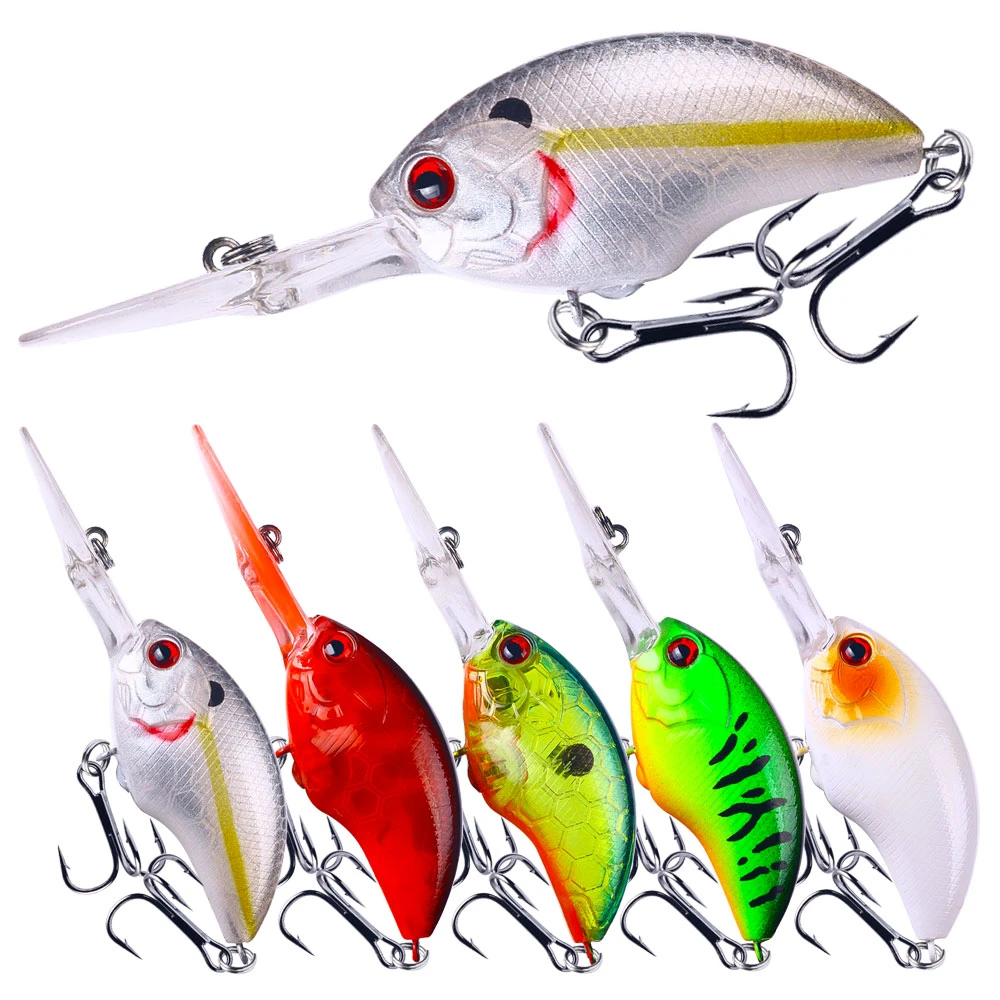 HENGJIA 12G 9CM Fishing Lures Rock Crank Bait Crankbait Minnow  Bass Treble Hooks Swim Hard Lure Baits Wobbler Long Big Tongue