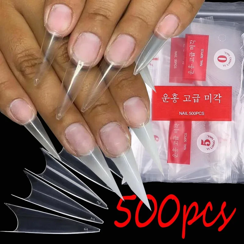 super long fake nails long ballerina full coverage long coffin fake nail tips natural transparent fake nails with designs