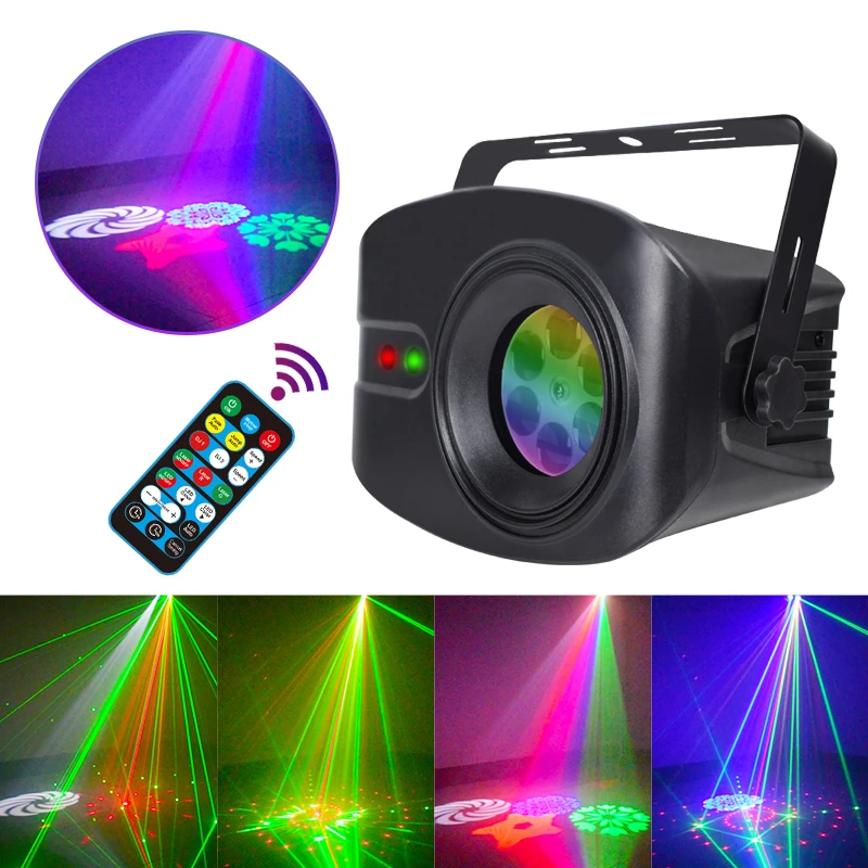 Led Disco Light Party Lights  Voice Music Control Dj Laser Projector Light 52 Mode RGB Effect Lamp For Home Wedding Bar Birthday