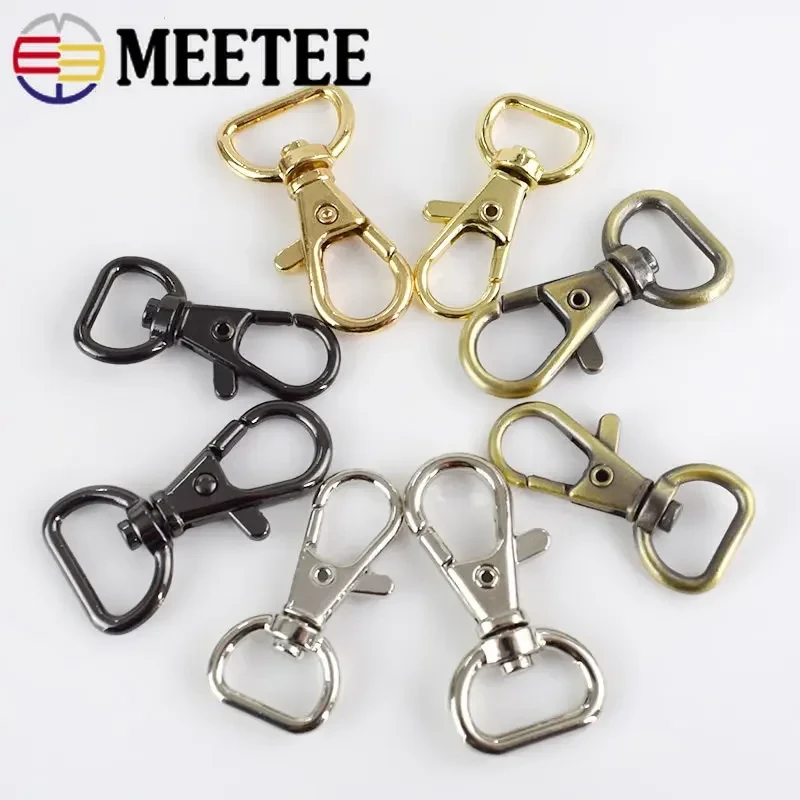 10/30pcs Meetee 13/16mm Bags Strap Buckles Metal Lobster Clasp for Handbag Keychain Swivel Trigger Clips Snap Hook DIY Accessory