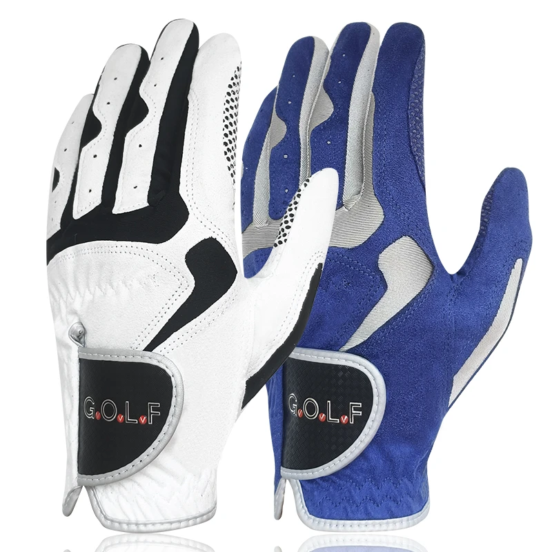 Men's Golf Glove One Pc / Pair 2 Color Options Improved Grip System, Cool and Comfortable Blue White color left / right hand