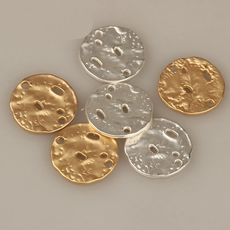 10pcs/lot 20MM Zinc Alloy Gold  Round Coin Charms Pendants Connector For DIY Necklace Earrings Jewelry Accessories