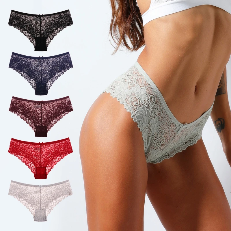1PC Low-Rise Knickers Sexy Hollow Briefs Ultra Thin Underwear Women's Underpants Soft Lingerie Sexy Lace Panties