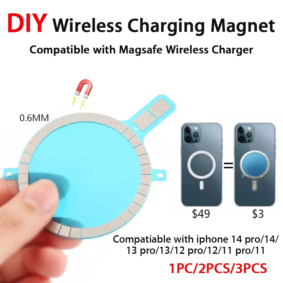 DIY Wireless Charging Magnet For Apple Iphone 13 12 Pro Max 11 Xs X Xr 8 Compatiable With Magsafe Case Magnetic Ring Sticker