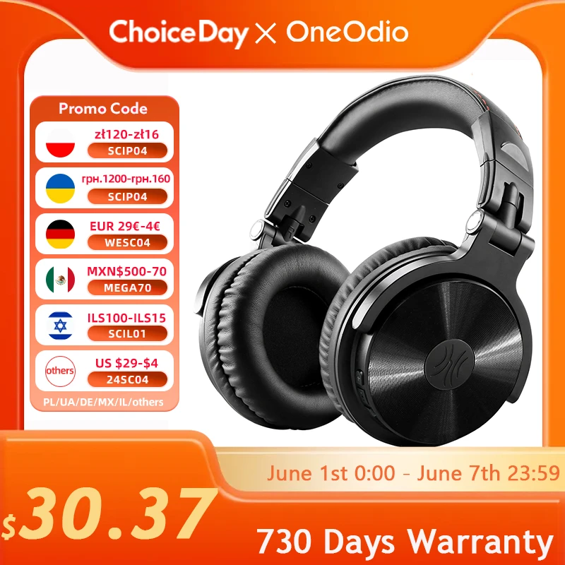 Oneodio Pro-C Wireless Earphone Bluetooth 5.2 Headphones With Microphone Foldable Deep Bass Stereo Headset For PC Phone