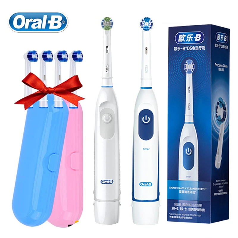 Oral B Sonic Electric Toothbrush for Adults Rotary Precision Clean Teeth Whitening Brush 4 Replacement Brush Head Refill + Case
