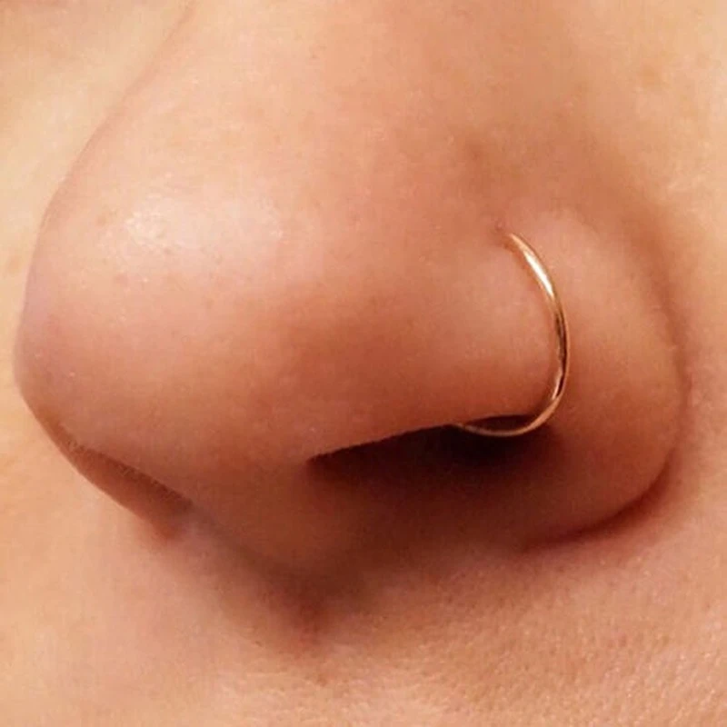 1pc Nose Ring Clips Septum Ring Hoop Cartilage Tragus Helix Small Piercing Nose Rings  For Women Body Jewelry Accessories