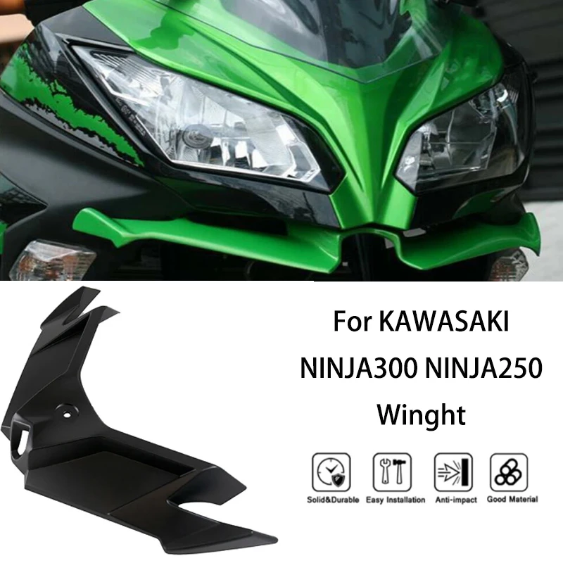 MTKRACING FOR KAWASAKI NINJA 250 NINJA 300 Front motorcycle aerodynamic fairing winglets Carbon fiber cover protection guards