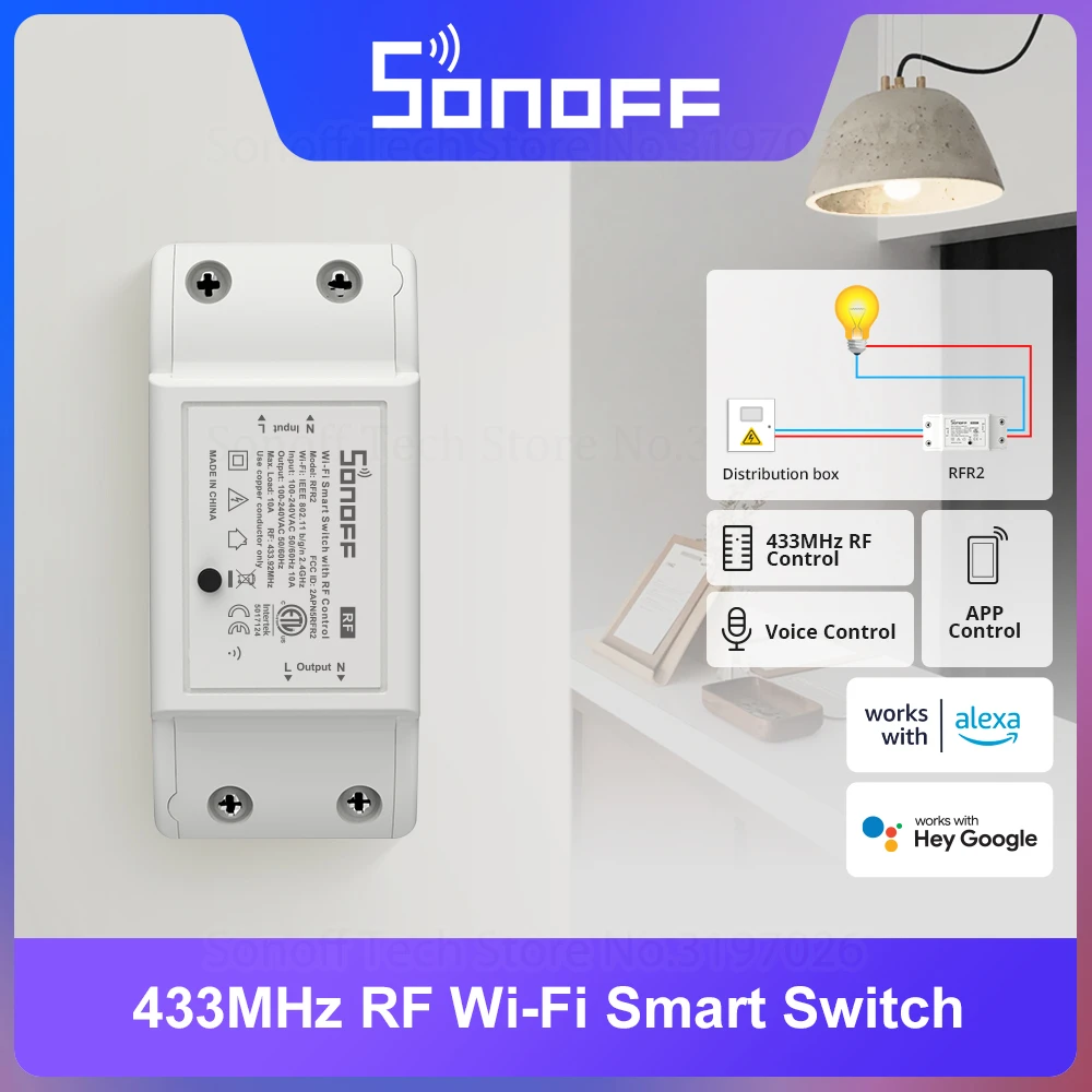 Itead Sonoff RF R3 433Mhz RF DIY Smart Home Wifi Switch Time Schedule Operate via eWeLink Works With Alexa Google Home IFTTT