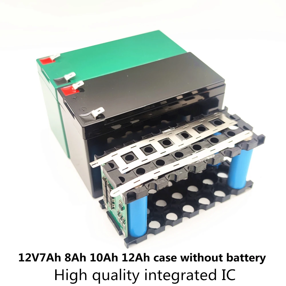 12V7Ah 8Ah10Ah12Ah Replace Lead-Acid  for Lithium Battery Case Electric Sprayer Special Plastic 18650 Storage Box Green Black