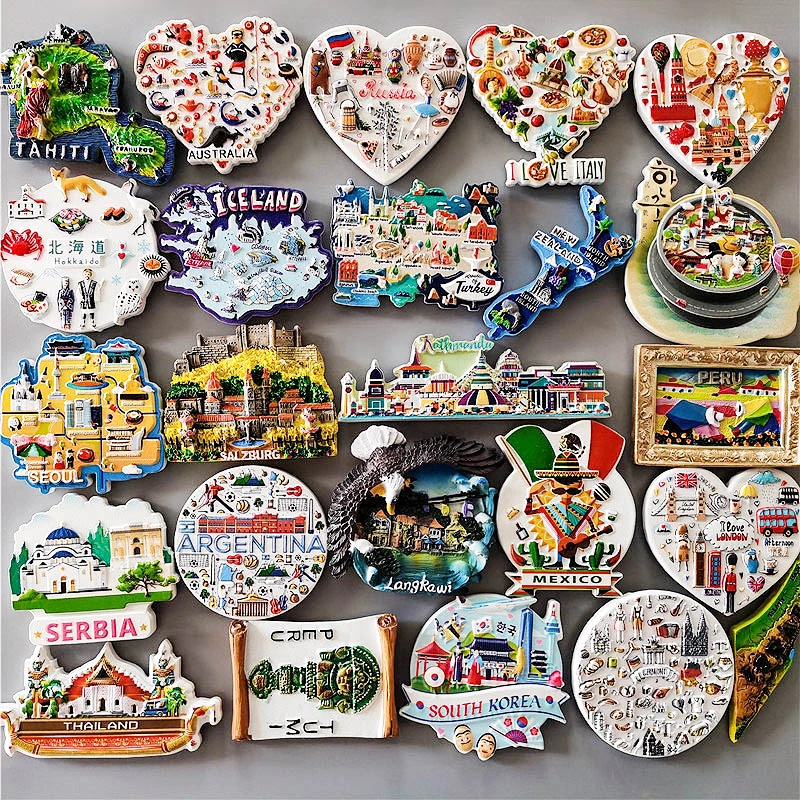 Fridge Magnets Decor Japan Korea Germany Russia New Zealand Italy Turkey Peru Tourist Souvenir Magnetic Refrigerator Paste gifts