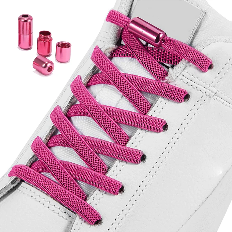 100CM Elastic Shoelaces Flat Round Color Capsule Lock Lazy Lace Sports Walking Easy to Put on and Take Off No Tie Shoelace