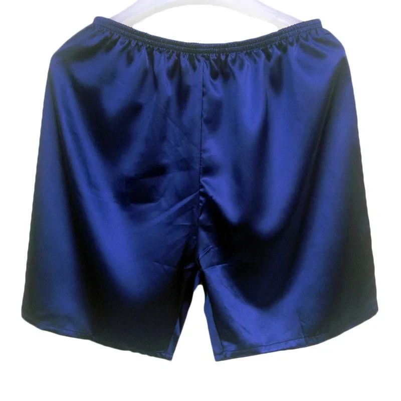 Men's Satin Silk Five-point Shorts Loose Pajamas Classic Solid Boxer Panties Beach Pants L-3XL Underwear Short Men Sleepwear